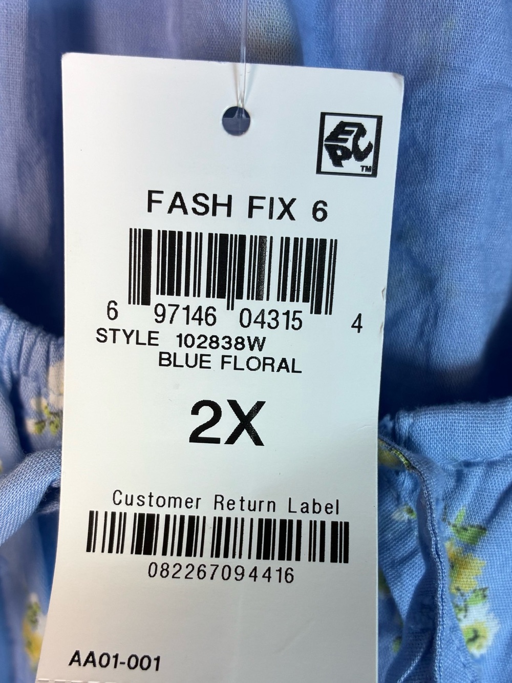 And Now This Blue Floral Midi Dress Tiered Puff Sleeve 2X Milkmaid Coquette NEW - Picture 12 of 12